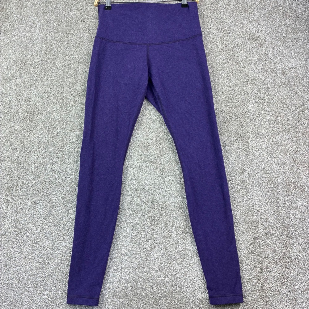 Lululemon Luon Leggings Size 4 Heathered Purple High Rise Yoga Athleisure Sporty